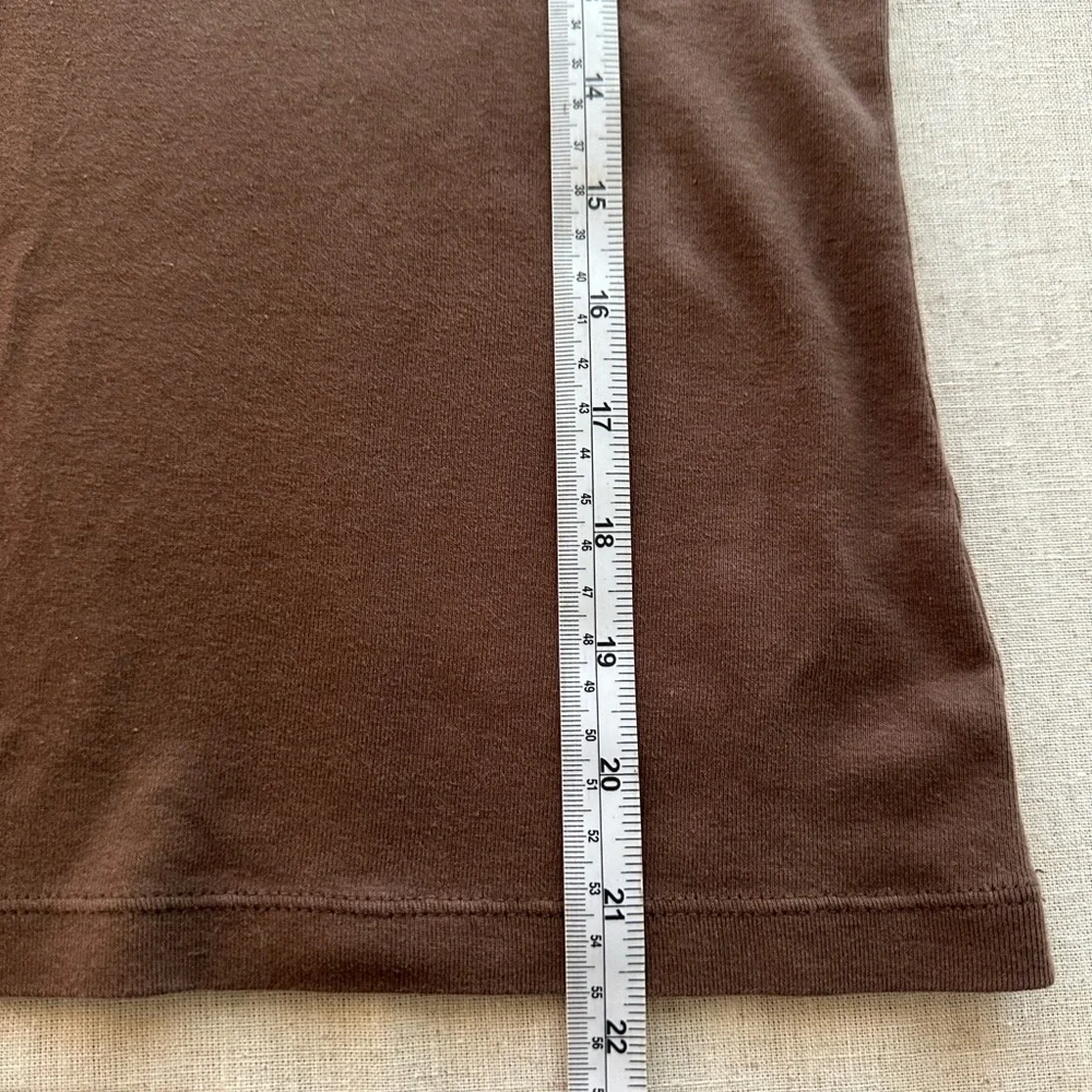 Tyler Boe Chocolate Brown Crewneck Top 3/4 Sleeves Size M Cotton #CBK minimalist - Picture 6 of 7